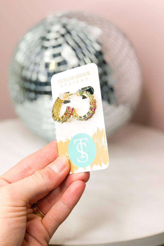 Taylor Shaye Avery Hoop Rainbow Earrings - Be You Boutique