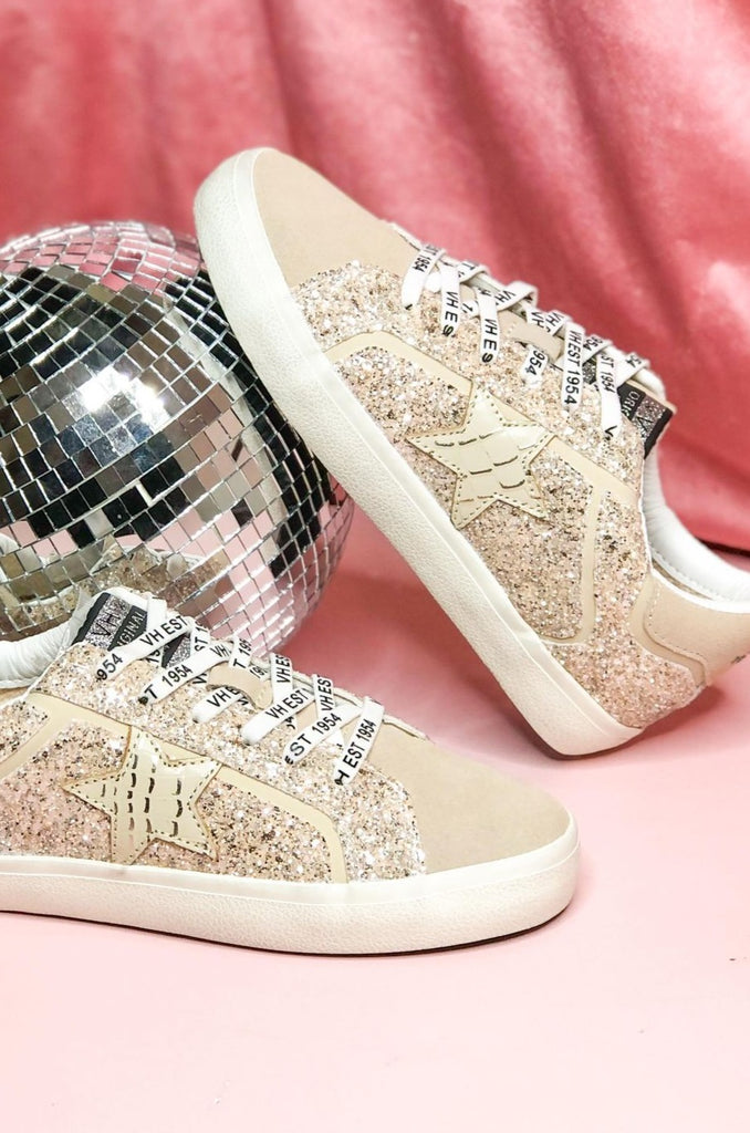 Vintage Havana Action 2 Taupe Sparkle Low Top Sneaker - Be You Boutique