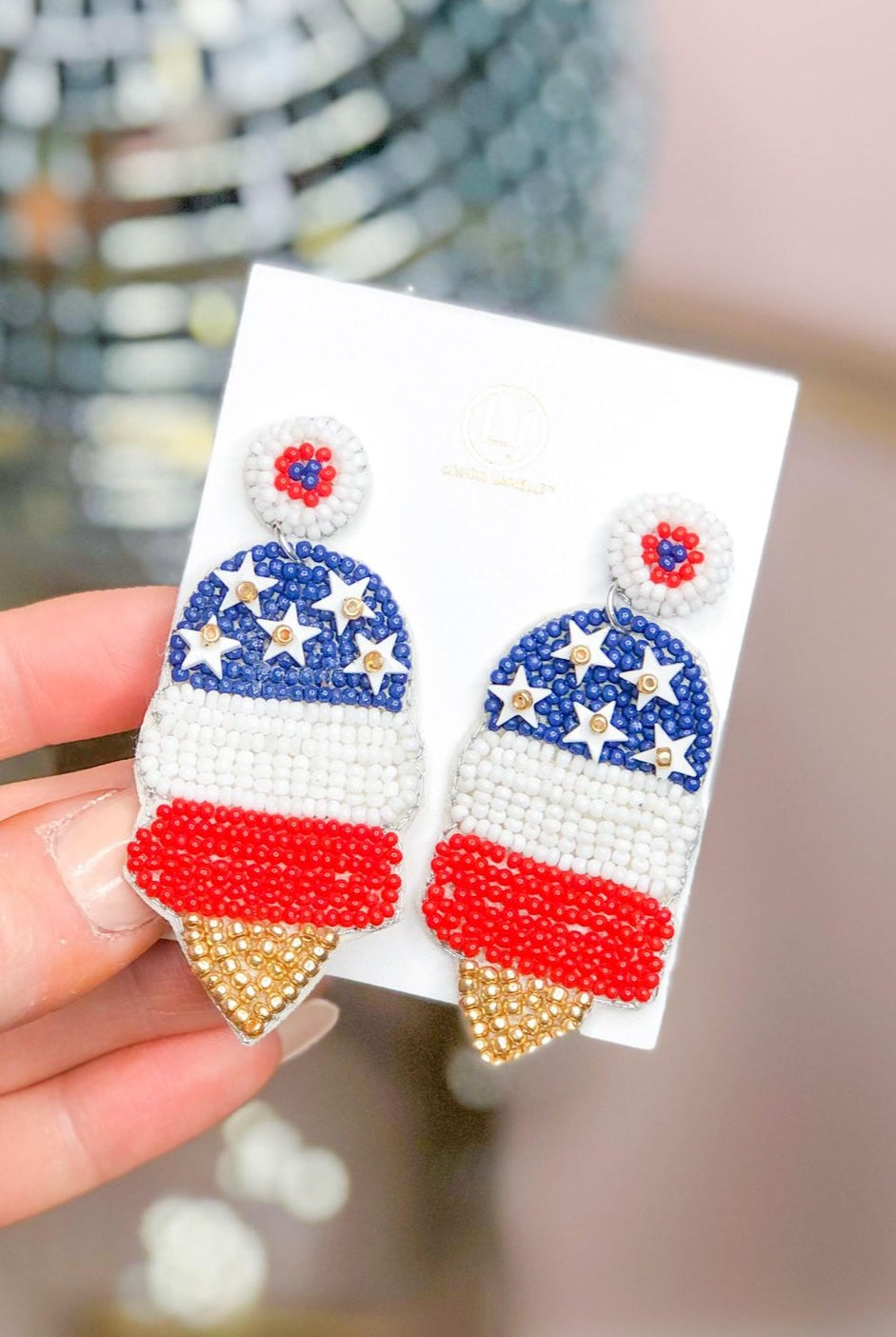 4th of July Red / White/ Blue Ice Cream Earrings - Be You Boutique