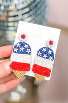 4th of July Red / White/ Blue Ice Cream Earrings - Be You Boutique