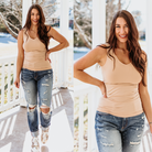 Cathy Basic Reversible Seamless Tank ~ Nude - ShopBeYouBoutique