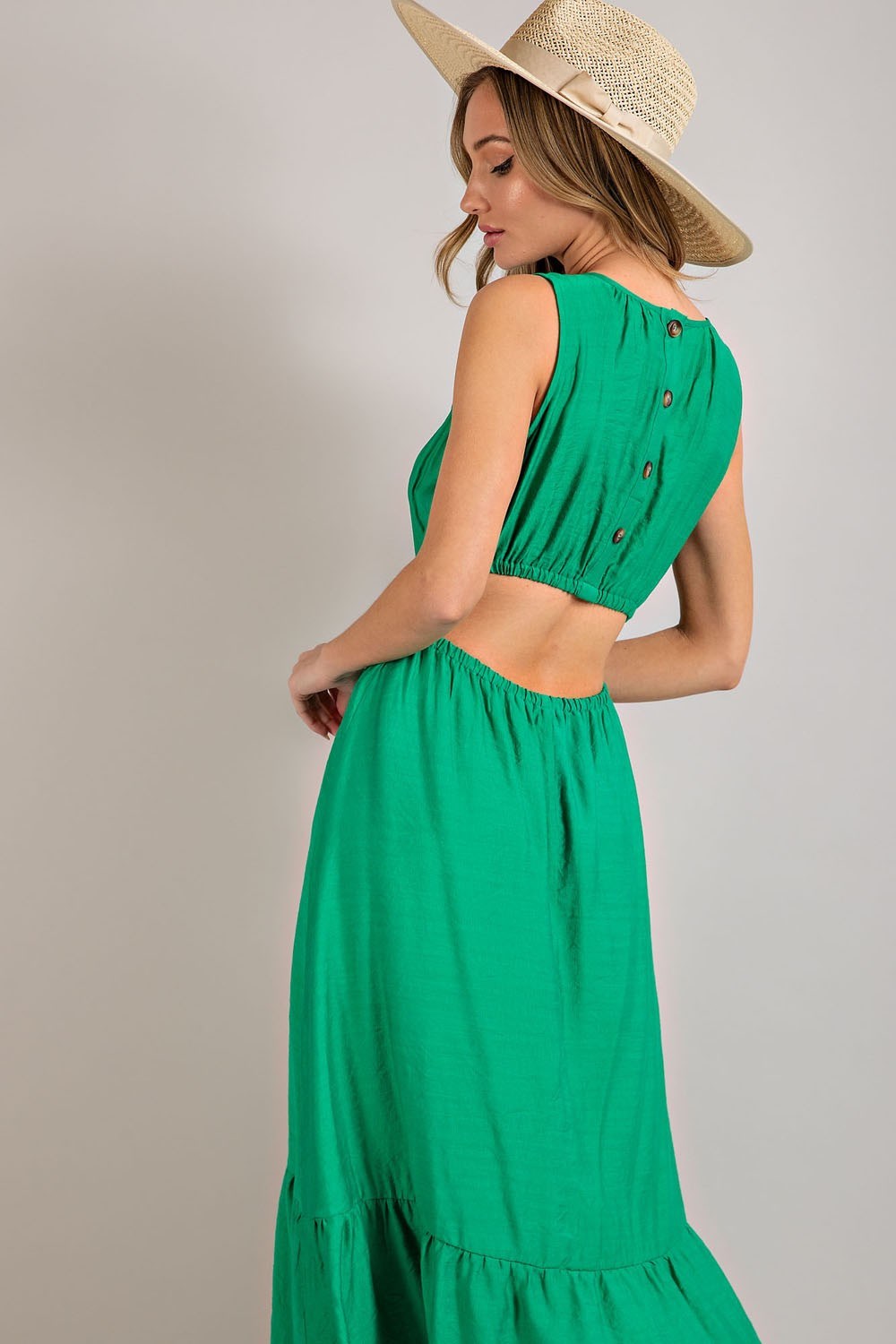 Callie Open Back Tiered Maxi Dress - Be You Boutique