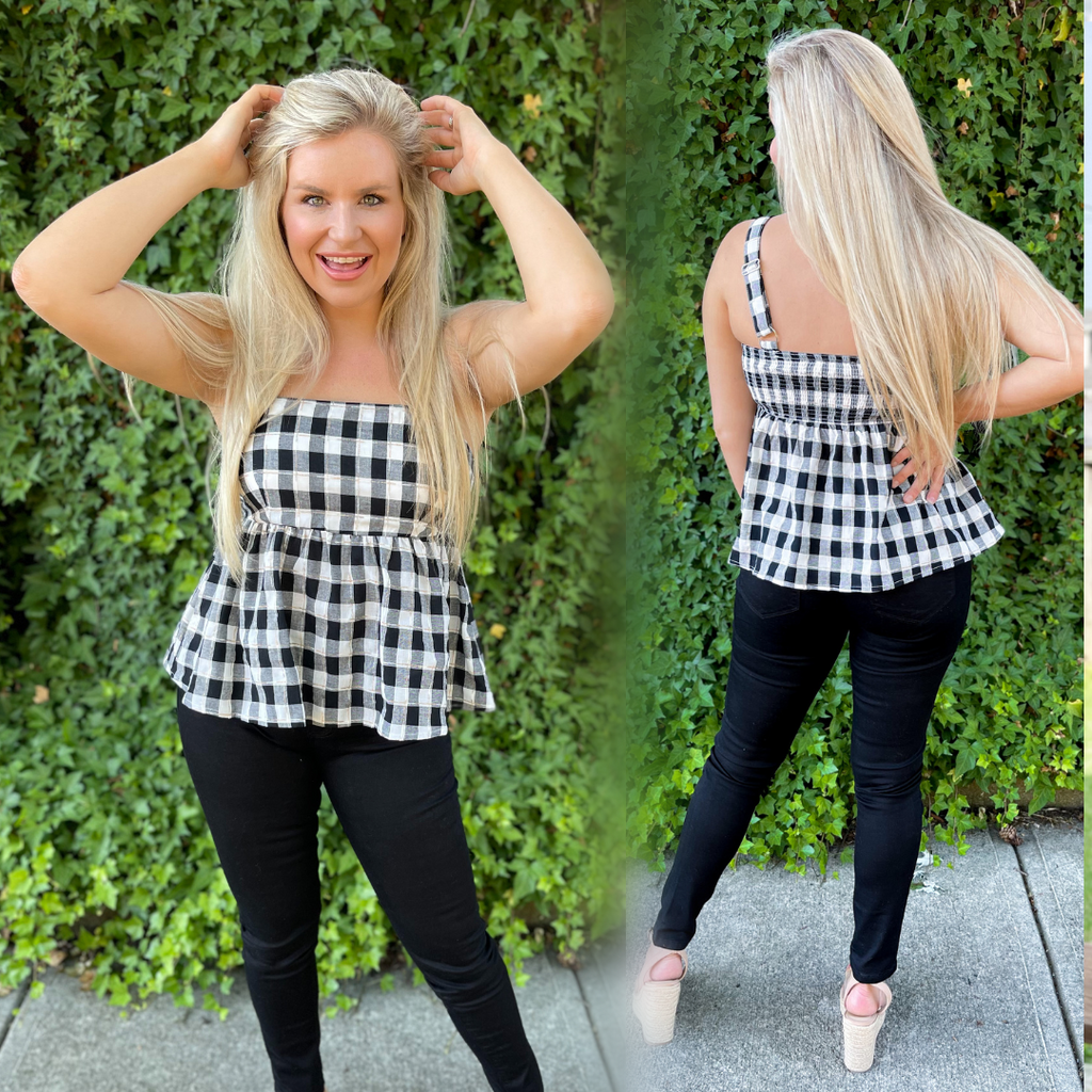 Sophia Gingham Baby Doll Top - Be You Boutique