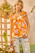 Morgan Floral Print Tiered Babydoll Top - Be You Boutique