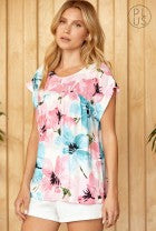 Karen Floral Print Round Neck Dolman Sleeve Top - Be You Boutique