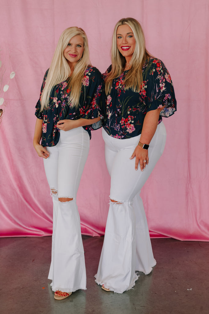 Vibrant Miu Juniper Distressed Flare Denim Jeans ~ White - Be You Boutique
