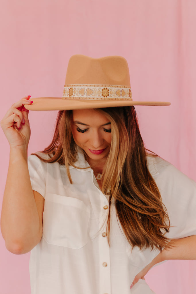 Fame Wide Brim Floral Ribbon Hat - Be You Boutique
