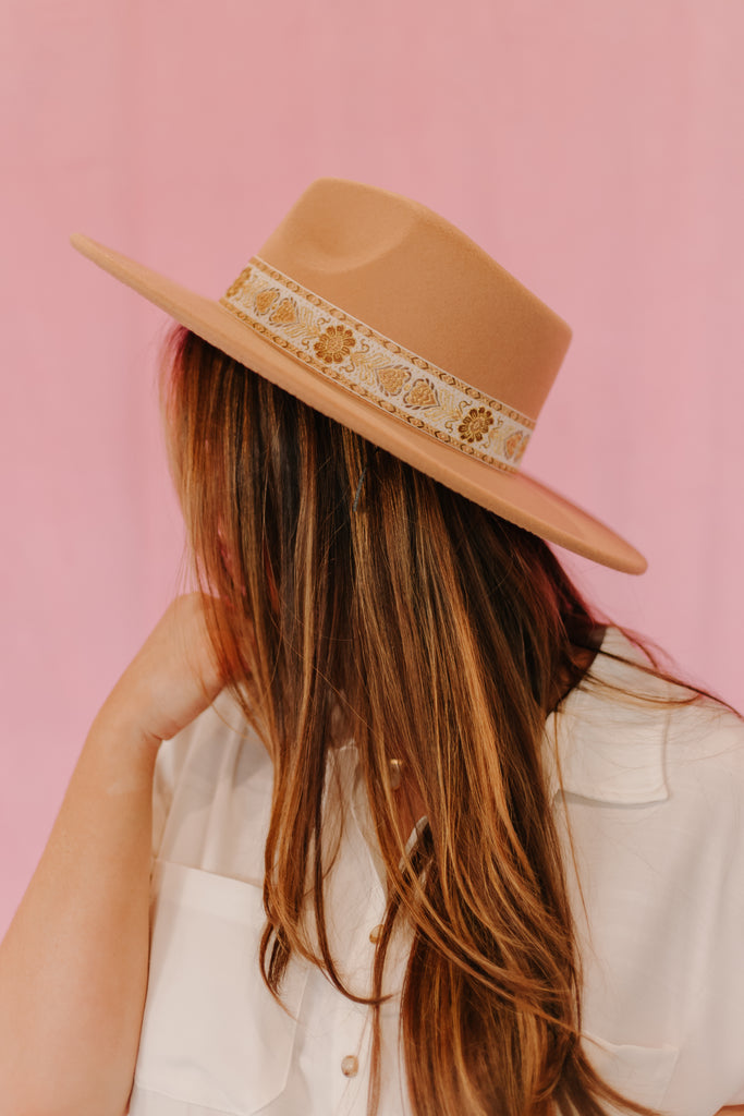 Fame Wide Brim Floral Ribbon Hat - Be You Boutique