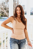 Cathy Basic Reversible Seamless Tank ~ Nude - ShopBeYouBoutique