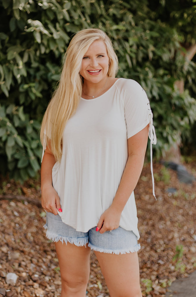 {Last Chance} Shayna Tie Sleeve Detailed Top **FINAL SALE** - ShopBeYouBoutique