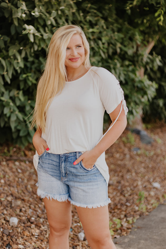 {Last Chance} Shayna Tie Sleeve Detailed Top **FINAL SALE** - ShopBeYouBoutique