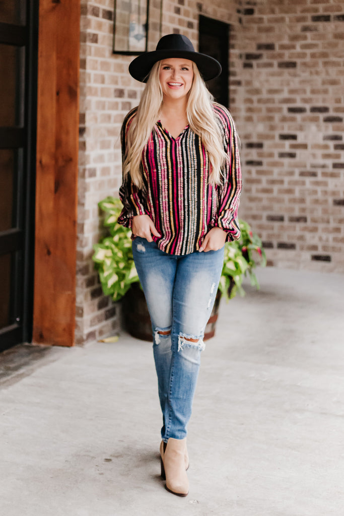 Dena Multi Dot Print Blouse - Be You Boutique