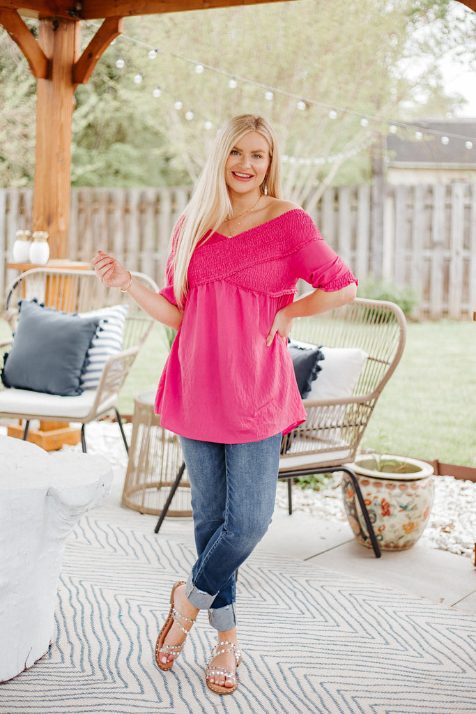 Marianna Short Sleeve Off Shoulder Top - Be You Boutique