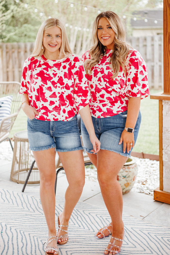 Honey Moo-nin' Cow Print Tee - Be You Boutique