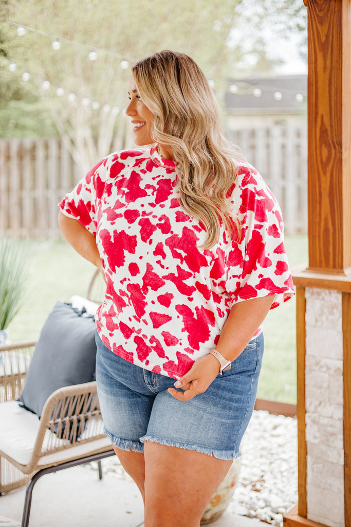 Honey Moo-nin' Cow Print Tee - Be You Boutique