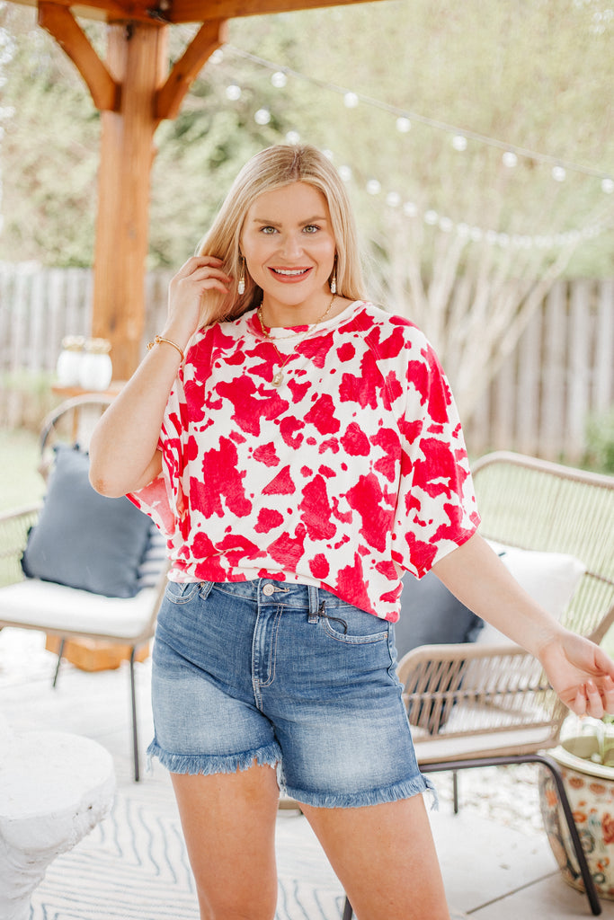 Honey Moo-nin' Cow Print Tee - Be You Boutique