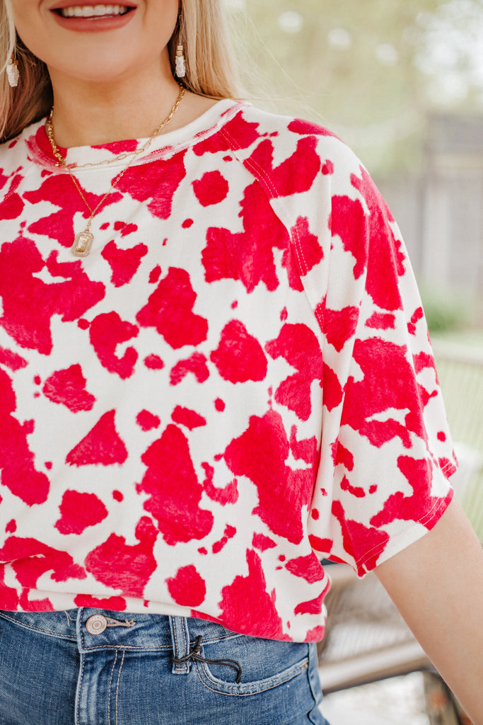 Honey Moo-nin' Cow Print Tee - Be You Boutique