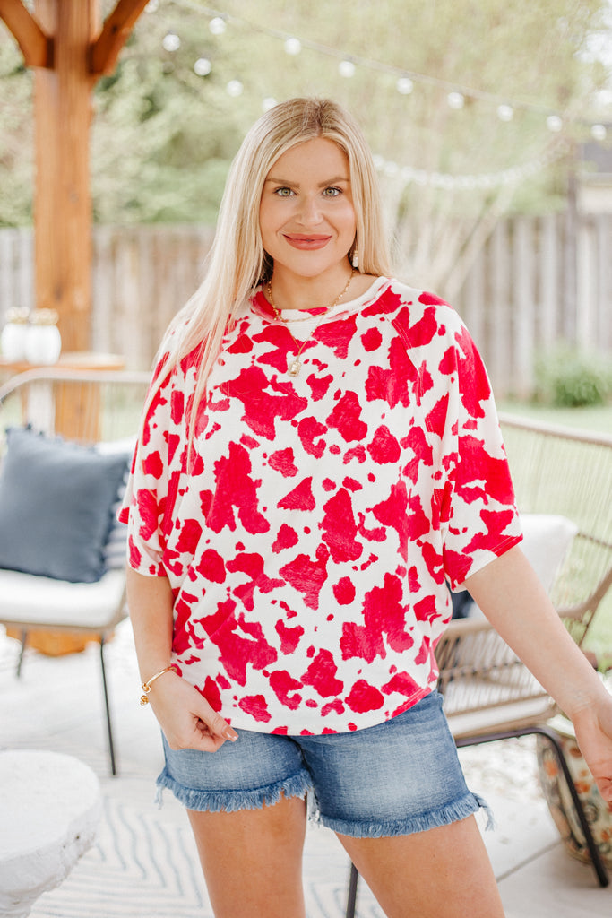Honey Moo-nin' Cow Print Tee - Be You Boutique