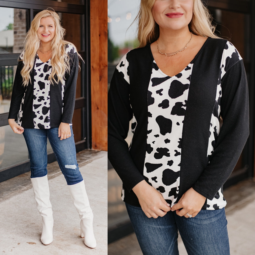 Becky Cashmere Brushed Color Block Top - Be You Boutique