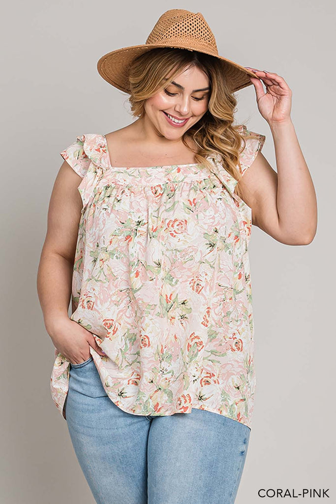 Conner Floral Print Ruffle Sleeve Top - Be You Boutique