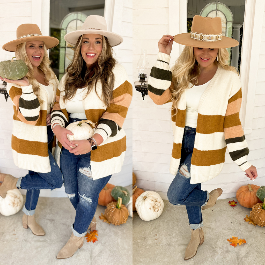 Adelaide Open Striped Cardigan - Be You Boutique