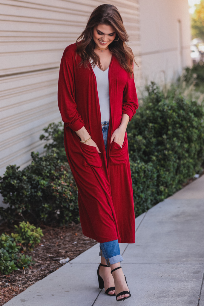 Spiced Up Long Sleeve Cardigan with Pockets - Be You Boutique