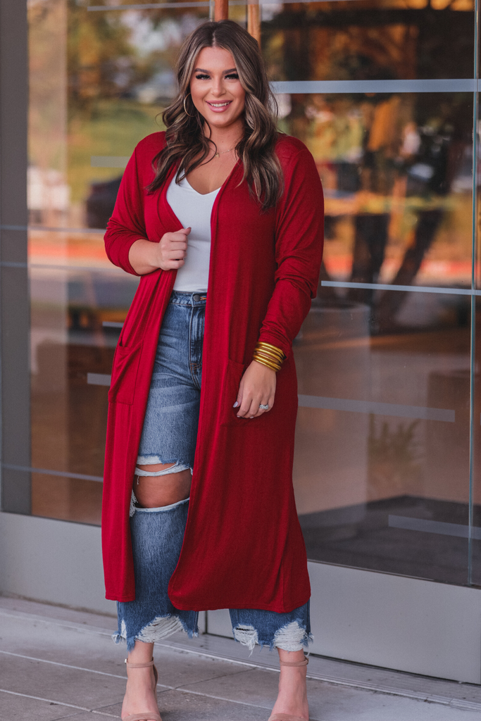 Spiced Up Long Sleeve Cardigan with Pockets - Be You Boutique
