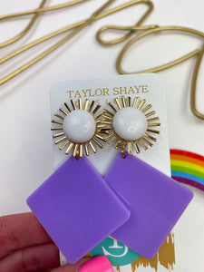 Taylor Shaye Daphne Acrylic Diamond Earrings - Be You Boutique