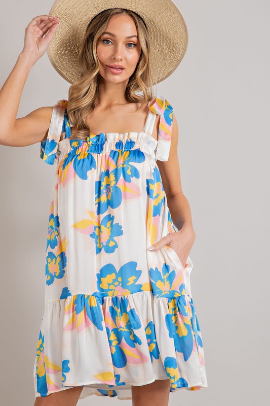 Merida Floral Tie Strap Dress - Be You Boutique