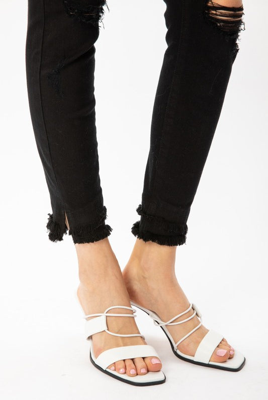 Kancan Emilia Mid Rise Ankle Skinny Jeans ~ Black - ShopBeYouBoutique