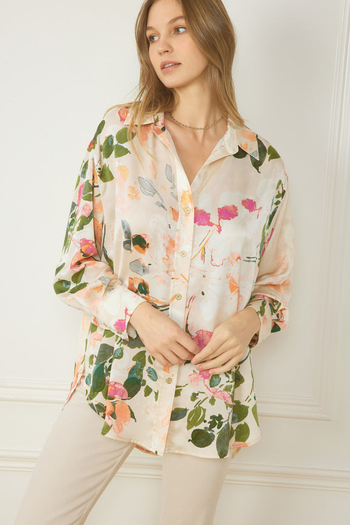 Marsha Long Sleeve Button Up Top - Be You Boutique