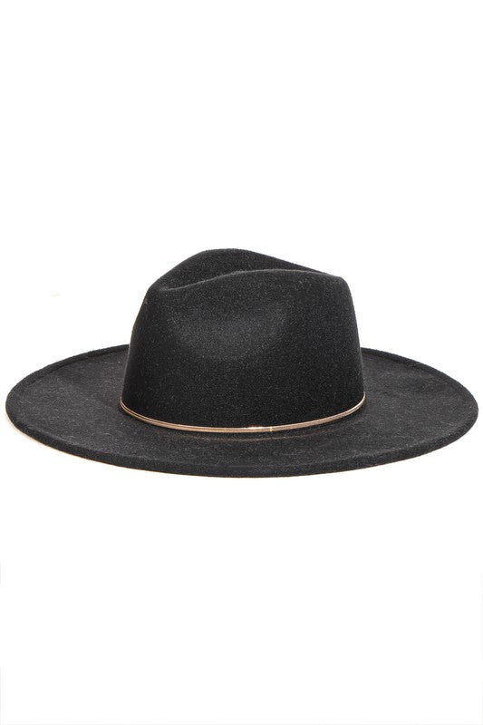 Fame Flat Brim Herringbone Chain Fedora - Be You Boutique