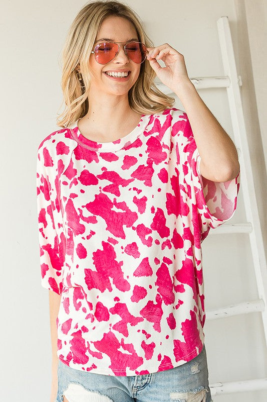 Honey Moo-nin' Cow Print Tee - Be You Boutique
