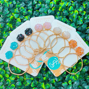 Taylor Shaye Glass Hoop Earrings - Be You Boutique