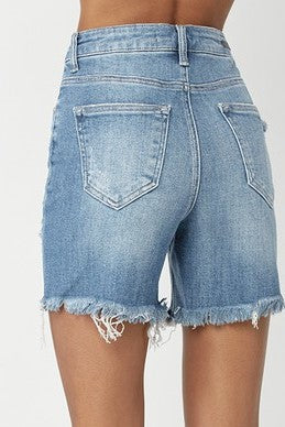 Risen Harrison High Rise Distressed Shorts - Be You Boutique