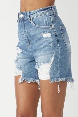 Risen Harrison High Rise Distressed Shorts - Be You Boutique