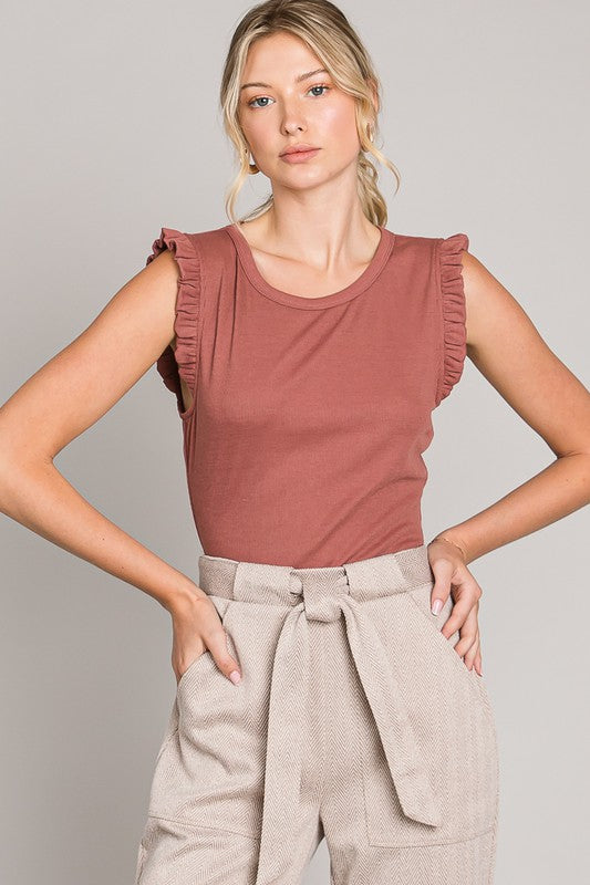 Katherine Ribbed Mini Ruffle Bodysuit - Be You Boutique