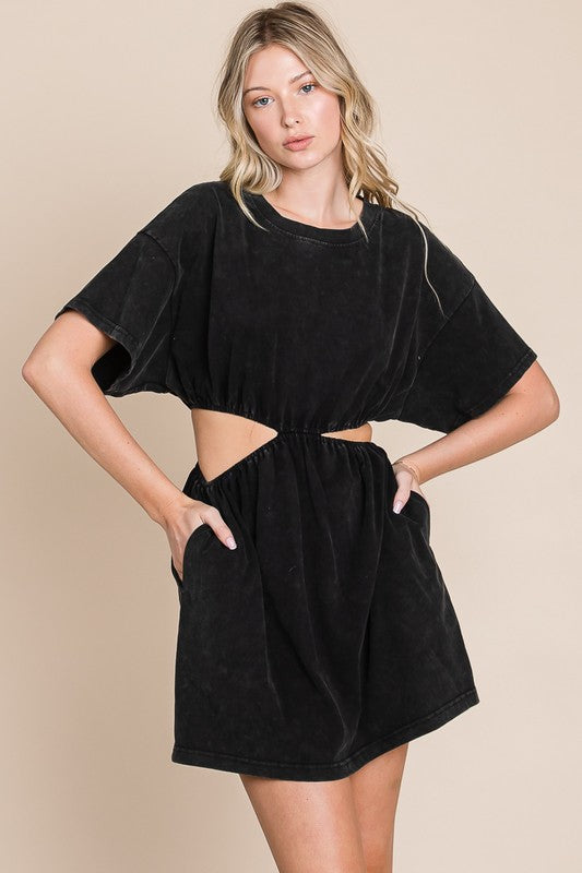 Mallory Washed T Shirt Dress - Be You Boutique