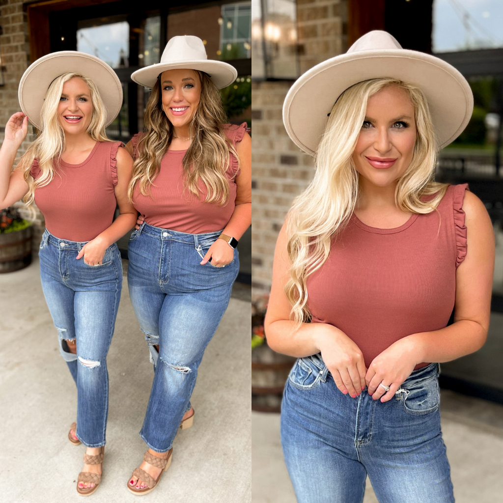 Katherine Ribbed Mini Ruffle Bodysuit - Be You Boutique