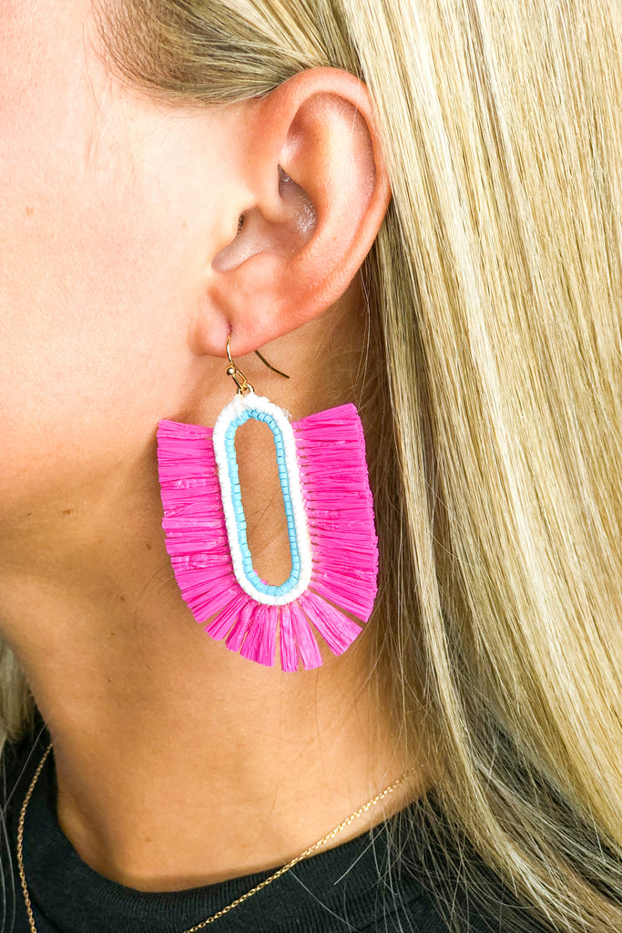 Lafayette Raffia Drop Earrings (Multi) - Be You Boutique