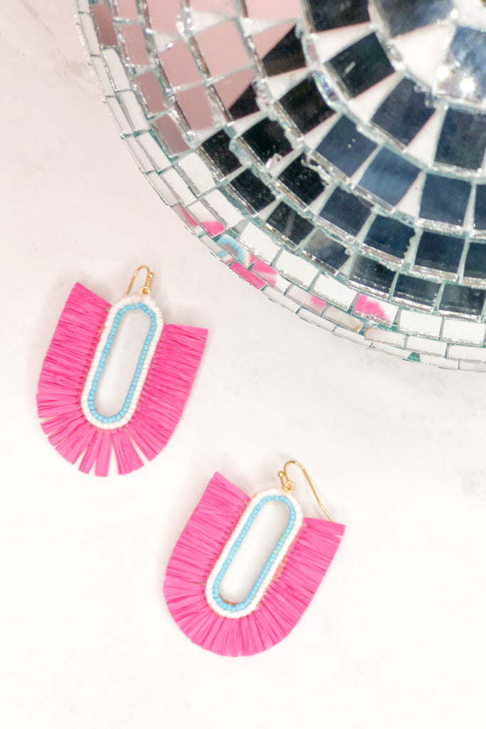 Lafayette Raffia Drop Earrings (Multi) - Be You Boutique