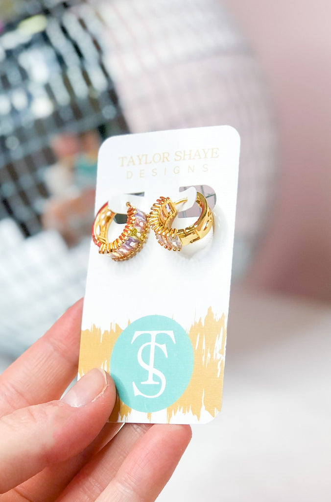 Taylor Shaye Crystal Baguette Huggies - Be You Boutique