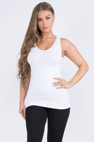 {Last Chance} Cathy Basic Reversible Seamless Tank ~ White **FINAL SALE** - ShopBeYouBoutique