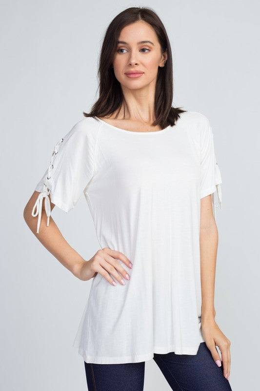 {Last Chance} Shayna Tie Sleeve Detailed Top **FINAL SALE** - ShopBeYouBoutique