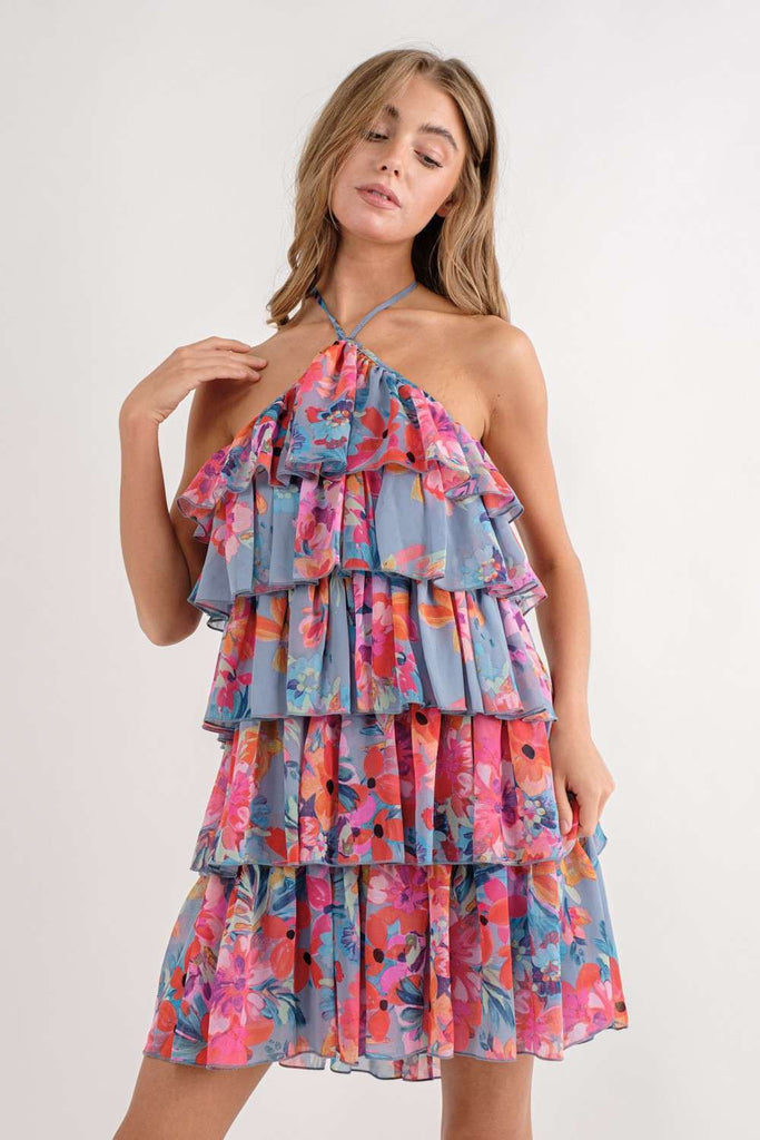 Lilibet Pink Sleeveless Ruffle Tier Dress - Be You Boutique