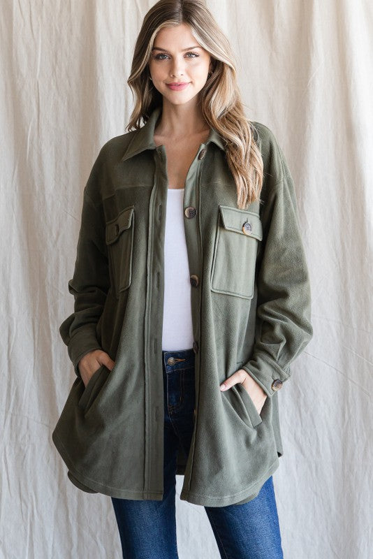 Harlowe Soft Button Up Jacket - Be You Boutique