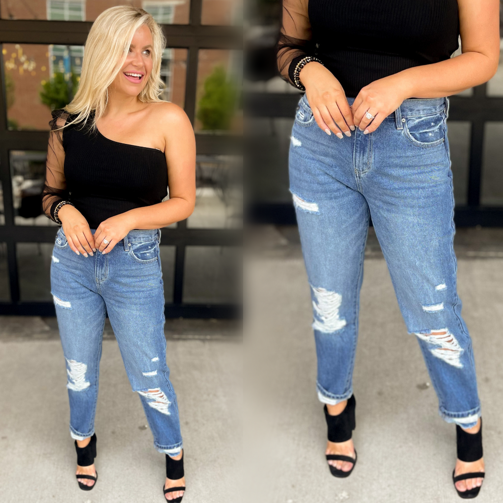 Kancan Kerrigan High Rise Mom Jeans - Be You Boutique