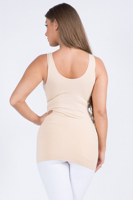 Cathy Basic Reversible Seamless Tank ~ Nude - ShopBeYouBoutique