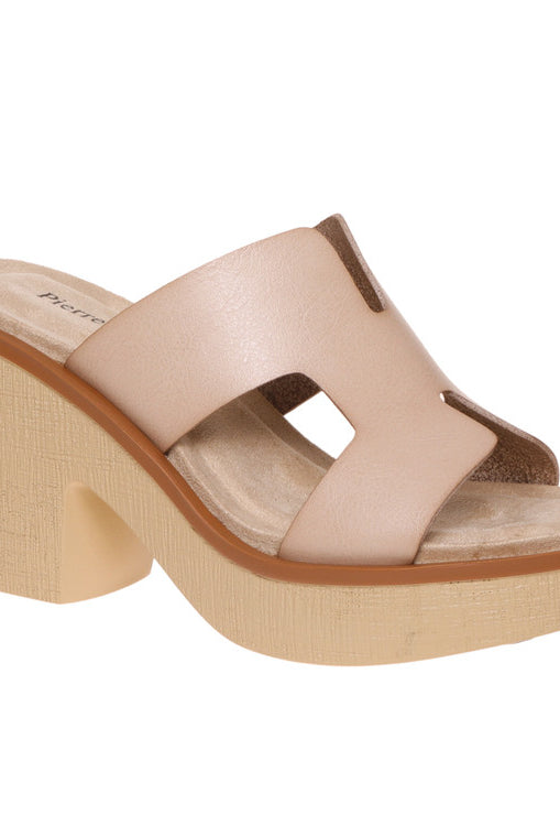 Clue Nude Cut Out Wedge Sandal - Be You Boutique