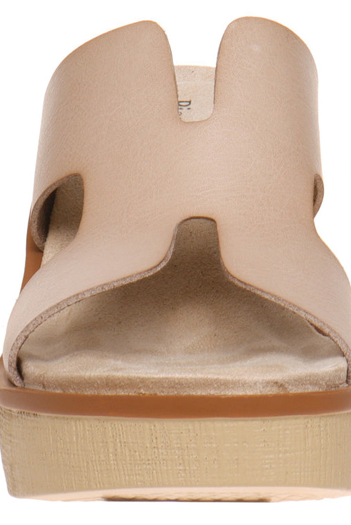Clue Nude Cut Out Wedge Sandal - Be You Boutique